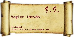 Vogler István névjegykártya